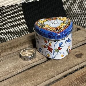 Brighton great shape 925 rare vintage silver band etched unisex ring size 7